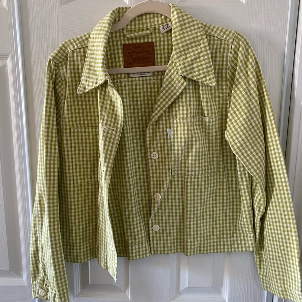 Levi's Green Gingham Button-Up Jacket
